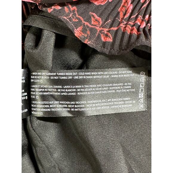 Keepsake Dress Womens 8 Black Red Floral‎ Ruffles Frilly Whimsigoth Fairy Grunge - Picture 9 of 13